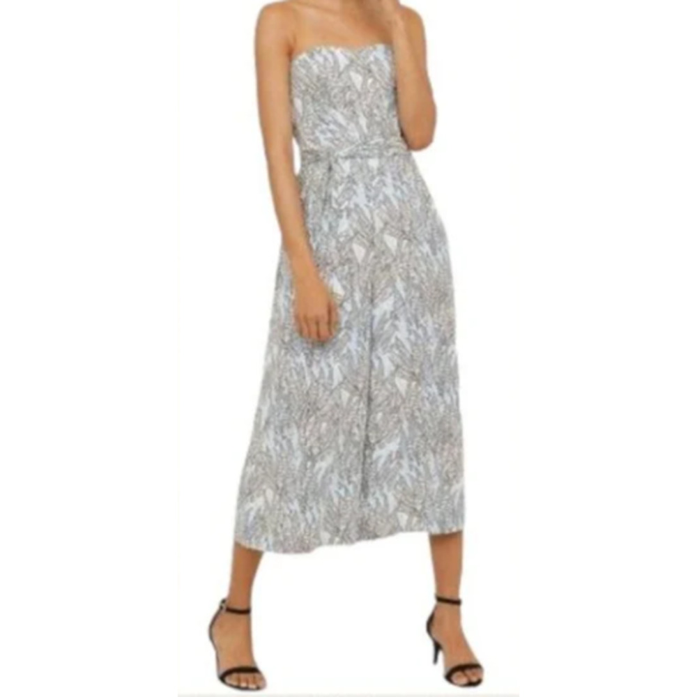 Baby BLUE Tropical Pattern Jumpsuit - H&M - Size 8